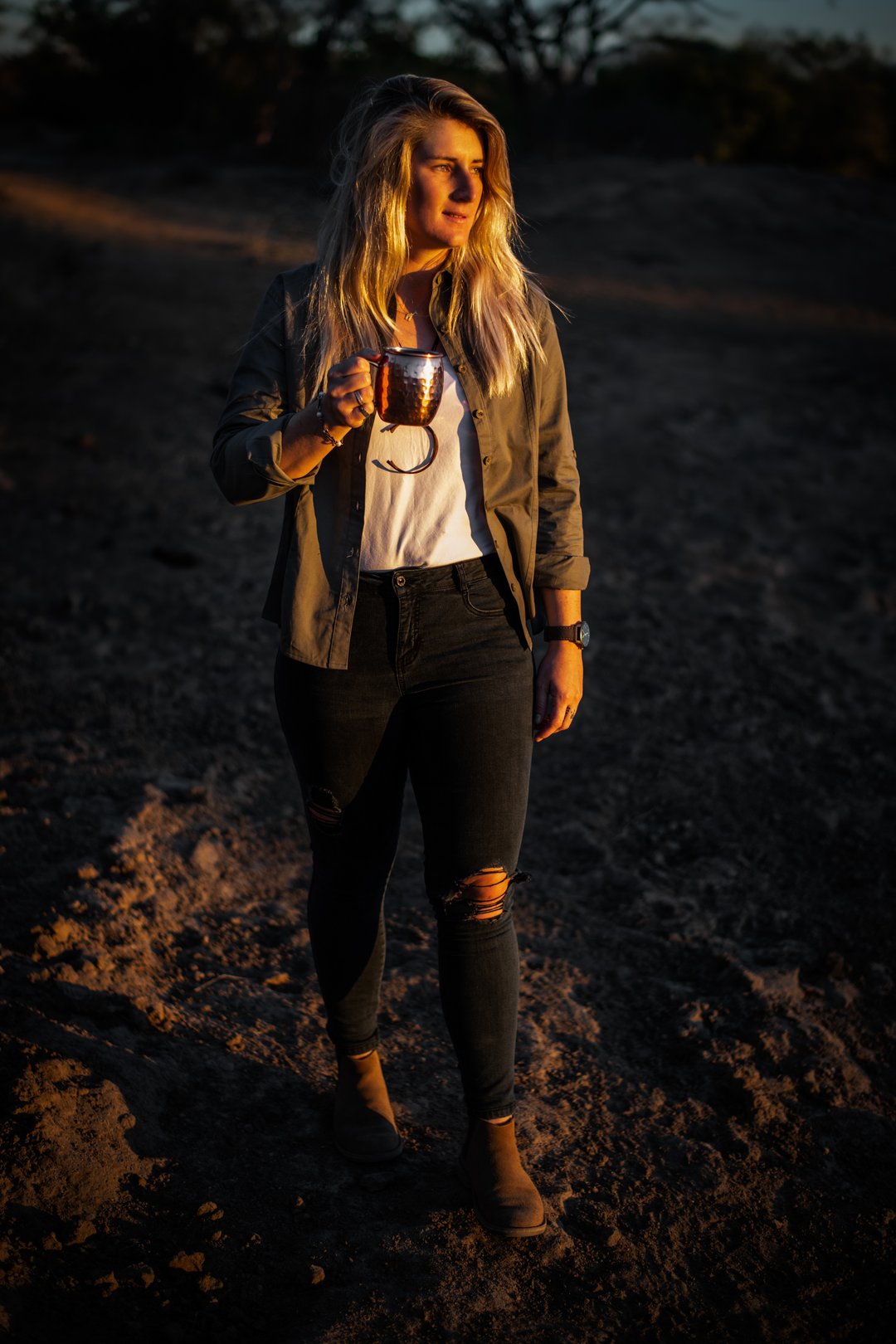 Ladies Mpata Long Sleeve Shirt - OLIVE