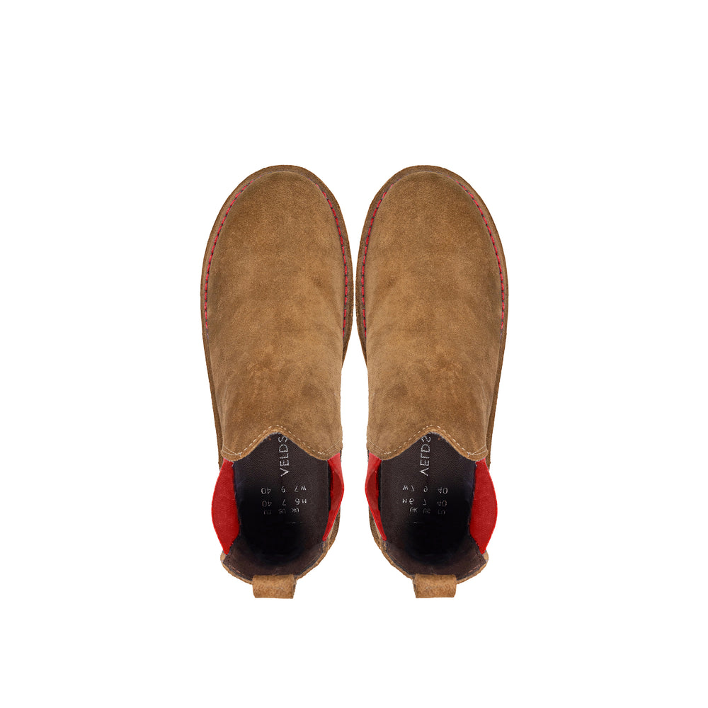 Chelsea boots with red elastic best sale